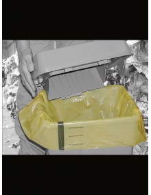 Case of 5 rolls of 50 x 90 litre yellow tiger stripe medium duty waste sacks  Hygiene